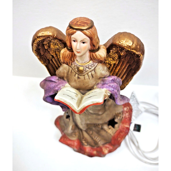 Vintage Ceramic Holiday Angel Tabletop Night Light by Elements 10 in Glow NIB - Picture 8 of 12